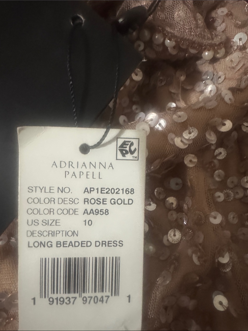 Adrianna Papell Rose Gold Beaded Flutter Sleeve Scoopnevk Sheath Dress - Picture 13 of 13